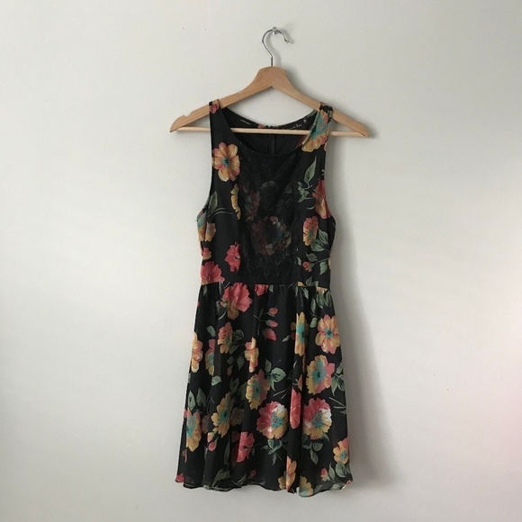 Savannah Rae Floral Dress Sleeveless S Black - Picture 4 of 6